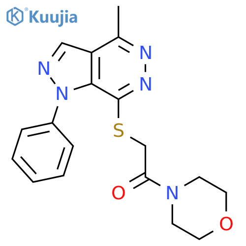 2-({4-methyl-1-phenyl-1H-pyrazolo3,4-dpyridazin-7-yl}sulfanyl)-1-(morpholin-4-yl)ethan-1-one structure