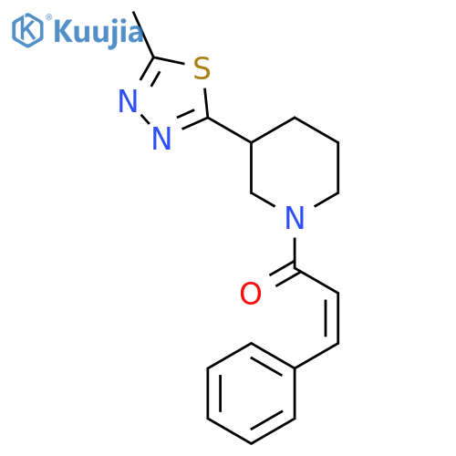(2E)-1-[3-(5-methyl-1,3,4-thiadiazol-2-yl)piperidin-1-yl]-3-phenylprop-2-en-1-one structure