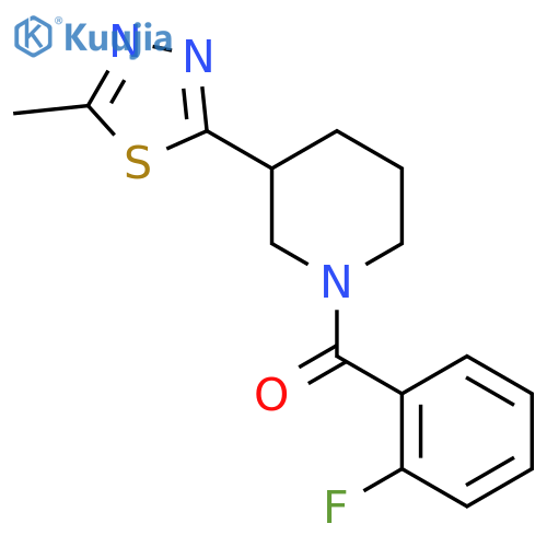 1-(2-fluorobenzoyl)-3-(5-methyl-1,3,4-thiadiazol-2-yl)piperidine structure