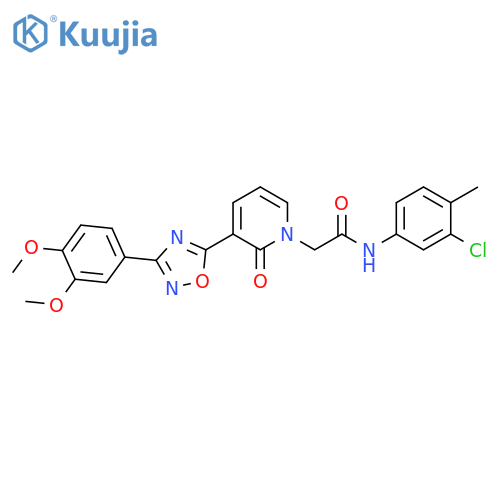 N-(3-chloro-4-methylphenyl)-2-{3-[3-(3,4-dimethoxyphenyl)-1,2,4-oxadiazol-5-yl]-2-oxo-1,2-dihydropyridin-1-yl}acetamide structure