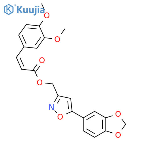 [5-(2H-1,3-benzodioxol-5-yl)-1,2-oxazol-3-yl]methyl (2Z)-3-(3,4-dimethoxyphenyl)prop-2-enoate structure