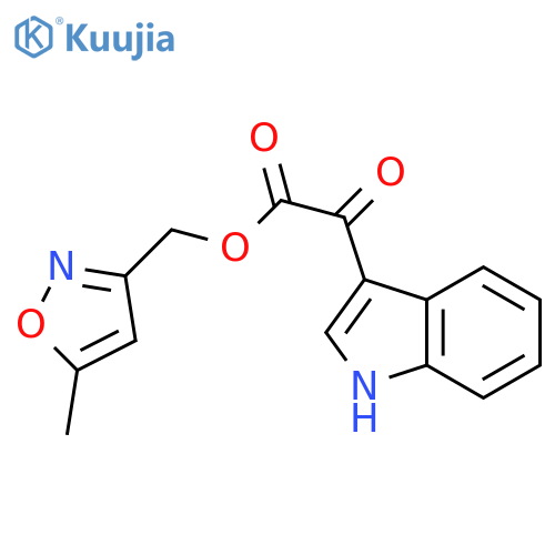 (5-methyl-1,2-oxazol-3-yl)methyl 2-(1H-indol-3-yl)-2-oxoacetate structure