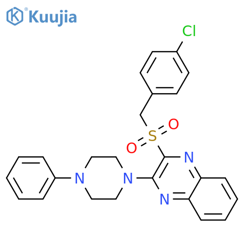 2-[(4-chlorophenyl)methanesulfonyl]-3-(4-phenylpiperazin-1-yl)quinoxaline structure