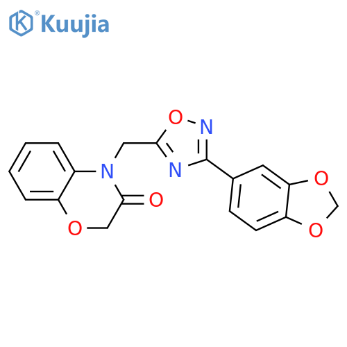 4-{[3-(2H-1,3-benzodioxol-5-yl)-1,2,4-oxadiazol-5-yl]methyl}-3,4-dihydro-2H-1,4-benzoxazin-3-one structure