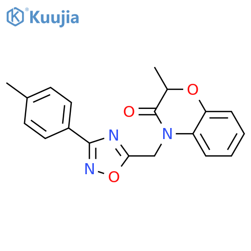 2-methyl-4-{[3-(4-methylphenyl)-1,2,4-oxadiazol-5-yl]methyl}-3,4-dihydro-2H-1,4-benzoxazin-3-one structure