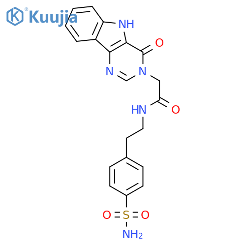 2-{4-oxo-3H,4H,5H-pyrimido[5,4-b]indol-3-yl}-N-[2-(4-sulfamoylphenyl)ethyl]acetamide structure