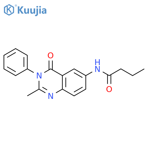 N-(2-methyl-4-oxo-3-phenyl-3,4-dihydroquinazolin-6-yl)butanamide structure