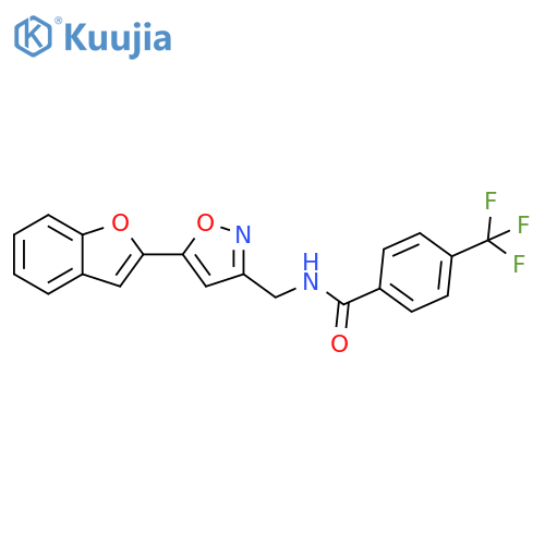 N-{[5-(1-benzofuran-2-yl)-1,2-oxazol-3-yl]methyl}-4-(trifluoromethyl)benzamide structure