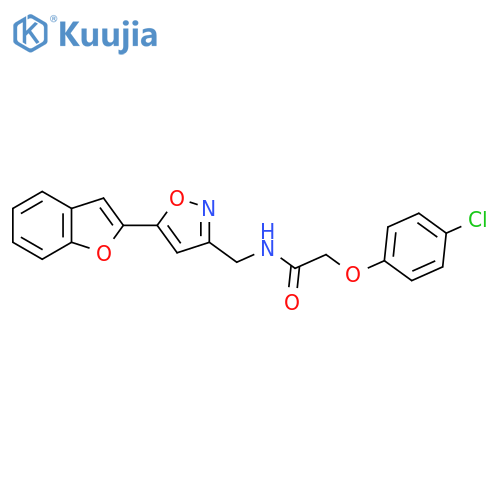 N-{5-(1-benzofuran-2-yl)-1,2-oxazol-3-ylmethyl}-2-(4-chlorophenoxy)acetamide structure