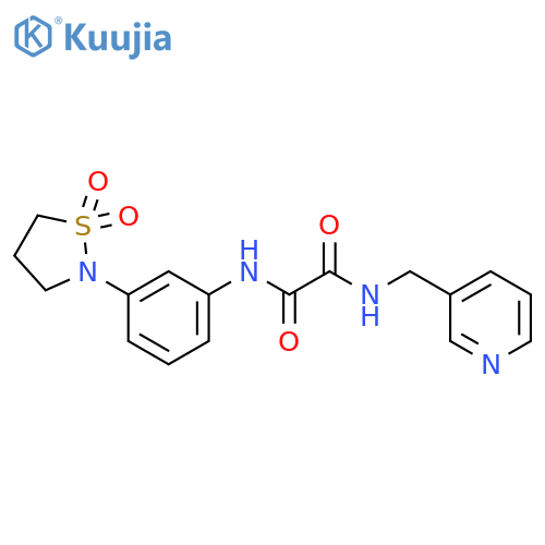N-[3-(1,1-dioxo-1lambda6,2-thiazolidin-2-yl)phenyl]-N'-[(pyridin-3-yl)methyl]ethanediamide structure
