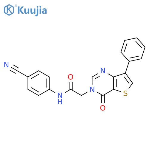 N-(4-cyanophenyl)-2-{4-oxo-7-phenyl-3H,4H-thieno[3,2-d]pyrimidin-3-yl}acetamide structure