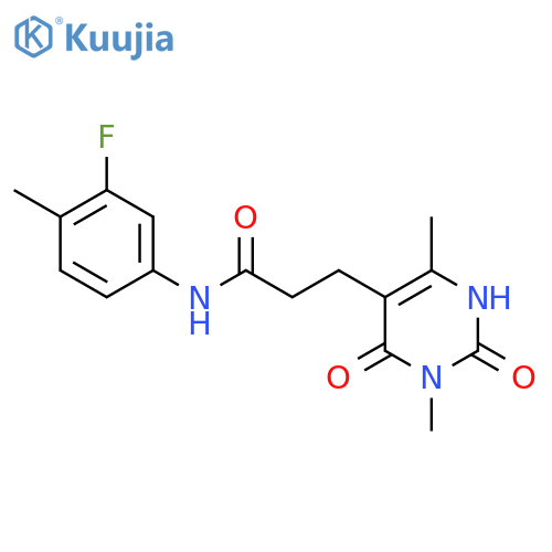 3-(3,6-dimethyl-2,4-dioxo-1,2,3,4-tetrahydropyrimidin-5-yl)-N-(3-fluoro-4-methylphenyl)propanamide structure