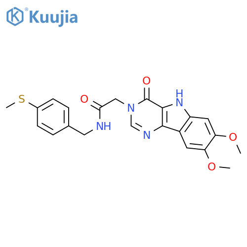 2-{7,8-dimethoxy-4-oxo-3H,4H,5H-pyrimido[5,4-b]indol-3-yl}-N-{[4-(methylsulfanyl)phenyl]methyl}acetamide structure