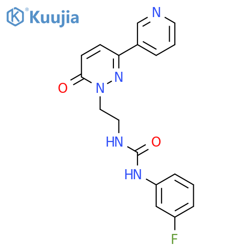 1-(3-fluorophenyl)-3-{2-6-oxo-3-(pyridin-3-yl)-1,6-dihydropyridazin-1-ylethyl}urea structure