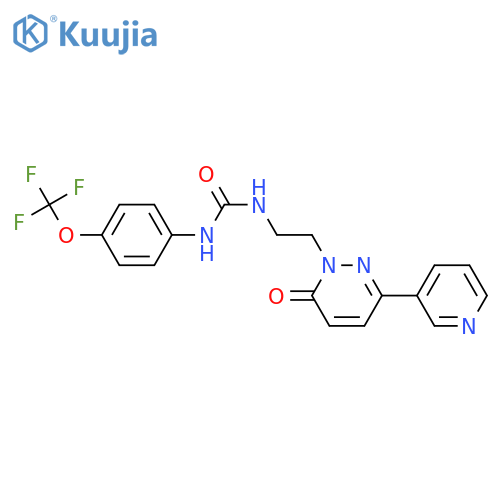 3-{2-[6-oxo-3-(pyridin-3-yl)-1,6-dihydropyridazin-1-yl]ethyl}-1-[4-(trifluoromethoxy)phenyl]urea structure