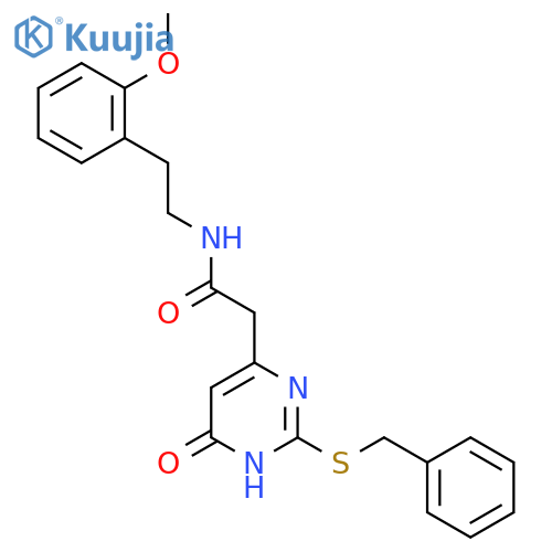 2-[2-(benzylsulfanyl)-6-oxo-1,6-dihydropyrimidin-4-yl]-N-[2-(2-methoxyphenyl)ethyl]acetamide structure