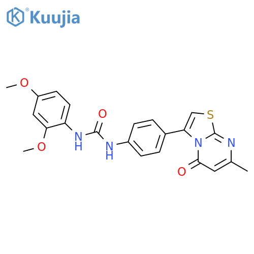 3-(2,4-dimethoxyphenyl)-1-(4-{7-methyl-5-oxo-5H-1,3thiazolo3,2-apyrimidin-3-yl}phenyl)urea structure