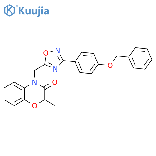 4-({3-[4-(benzyloxy)phenyl]-1,2,4-oxadiazol-5-yl}methyl)-2-methyl-3,4-dihydro-2H-1,4-benzoxazin-3-one structure