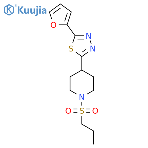 4-5-(furan-2-yl)-1,3,4-thiadiazol-2-yl-1-(propane-1-sulfonyl)piperidine structure