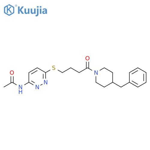 N-(6-{4-(4-benzylpiperidin-1-yl)-4-oxobutylsulfanyl}pyridazin-3-yl)acetamide structure