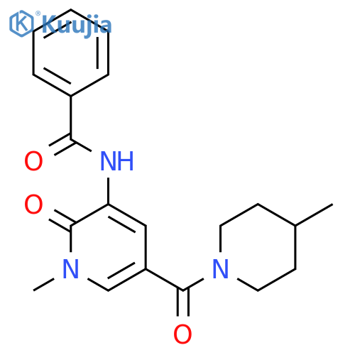 N-[1-methyl-5-(4-methylpiperidine-1-carbonyl)-2-oxo-1,2-dihydropyridin-3-yl]benzamide structure