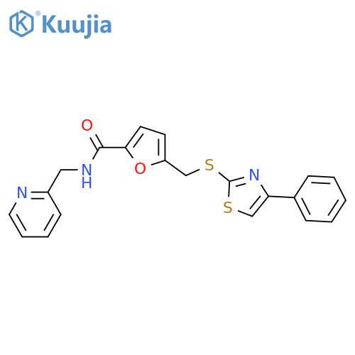 5-{[(4-phenyl-1,3-thiazol-2-yl)sulfanyl]methyl}-N-[(pyridin-2-yl)methyl]furan-2-carboxamide structure