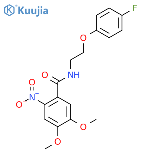 N-[2-(4-fluorophenoxy)ethyl]-4,5-dimethoxy-2-nitrobenzamide structure