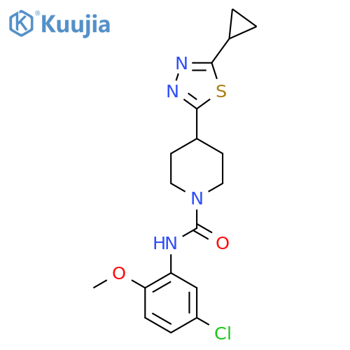 N-(5-chloro-2-methoxyphenyl)-4-(5-cyclopropyl-1,3,4-thiadiazol-2-yl)piperidine-1-carboxamide structure