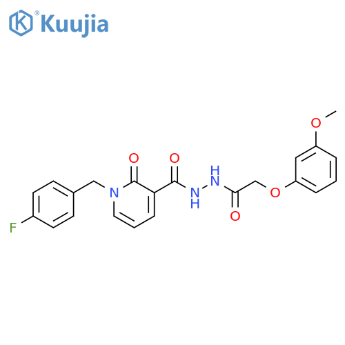N'-{1-[(4-fluorophenyl)methyl]-2-oxo-1,2-dihydropyridine-3-carbonyl}-2-(3-methoxyphenoxy)acetohydrazide structure
