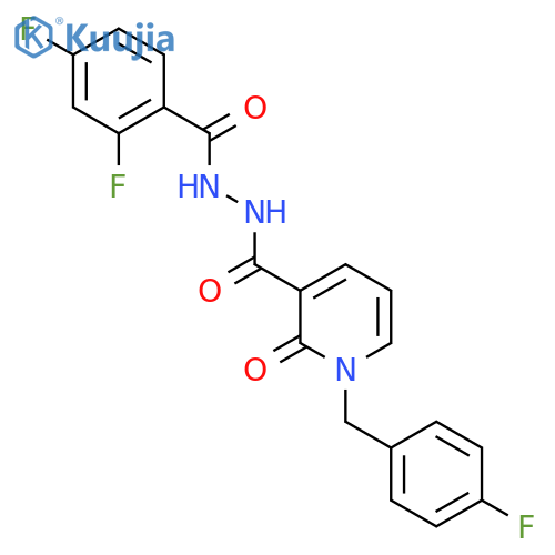 2,4-difluoro-N'-{1-[(4-fluorophenyl)methyl]-2-oxo-1,2-dihydropyridine-3-carbonyl}benzohydrazide structure