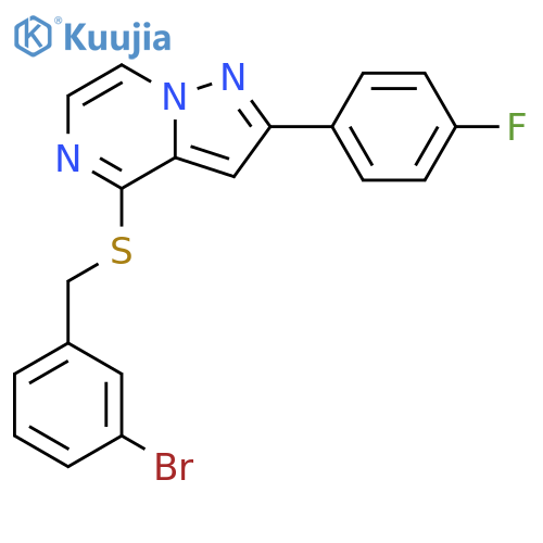 4-{[(3-bromophenyl)methyl]sulfanyl}-2-(4-fluorophenyl)pyrazolo[1,5-a]pyrazine structure
