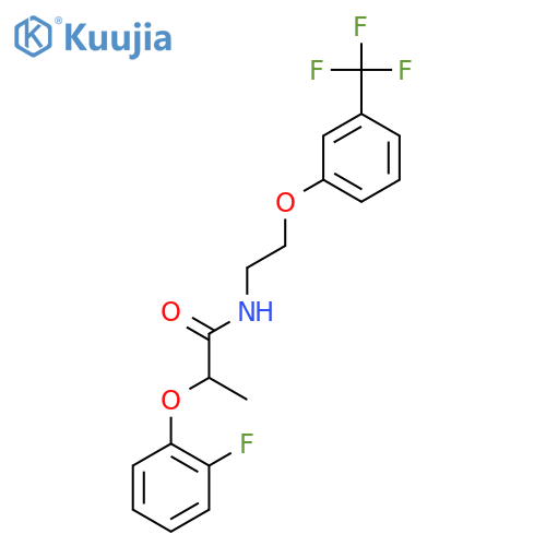 2-(2-fluorophenoxy)-N-{2-3-(trifluoromethyl)phenoxyethyl}propanamide structure