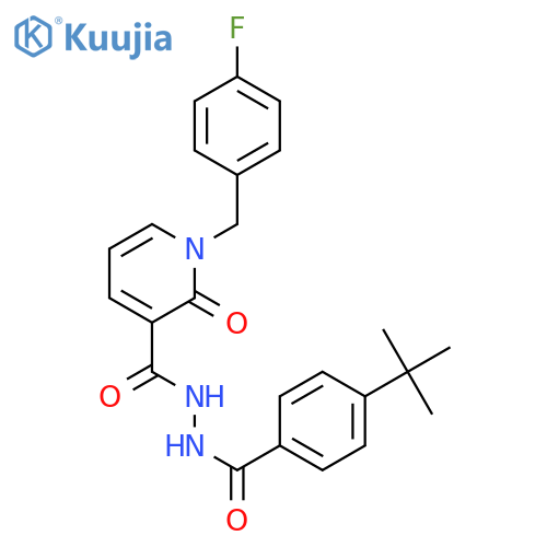 4-tert-butyl-N'-{1-[(4-fluorophenyl)methyl]-2-oxo-1,2-dihydropyridine-3-carbonyl}benzohydrazide structure