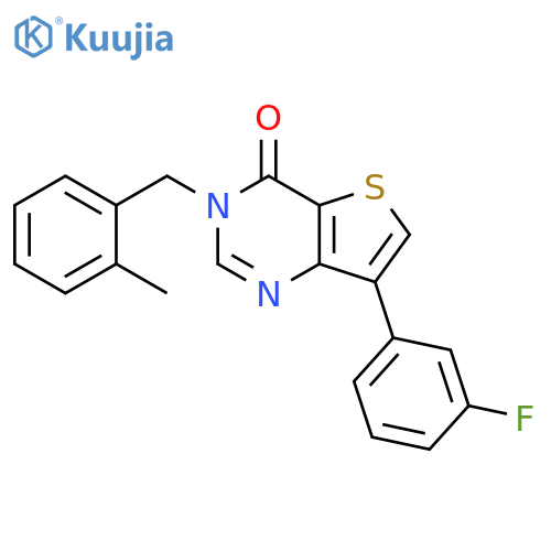 7-(3-fluorophenyl)-3-[(2-methylphenyl)methyl]-3H,4H-thieno[3,2-d]pyrimidin-4-one structure