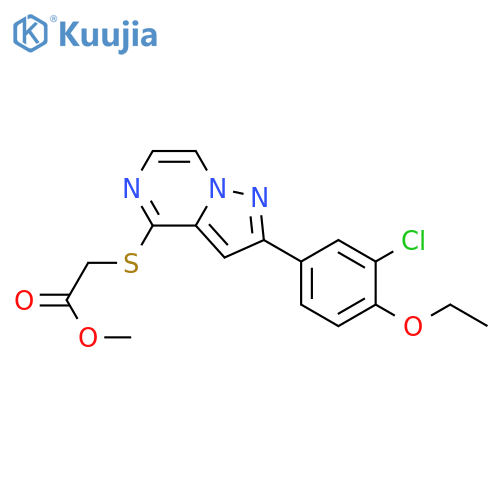 methyl 2-{[2-(3-chloro-4-ethoxyphenyl)pyrazolo[1,5-a]pyrazin-4-yl]sulfanyl}acetate structure