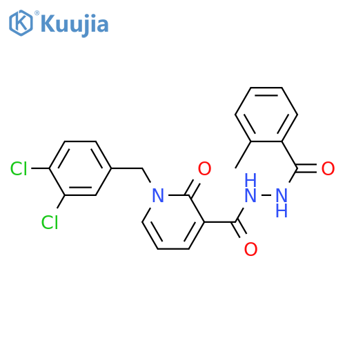 N'-{1-[(3,4-dichlorophenyl)methyl]-2-oxo-1,2-dihydropyridine-3-carbonyl}-2-methylbenzohydrazide structure
