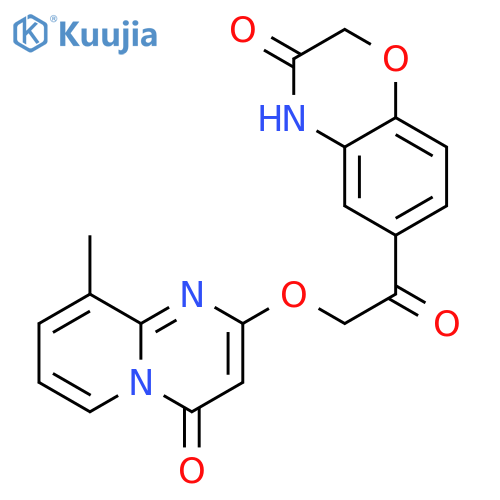 6-[2-({9-methyl-4-oxo-4H-pyrido[1,2-a]pyrimidin-2-yl}oxy)acetyl]-3,4-dihydro-2H-1,4-benzoxazin-3-one structure