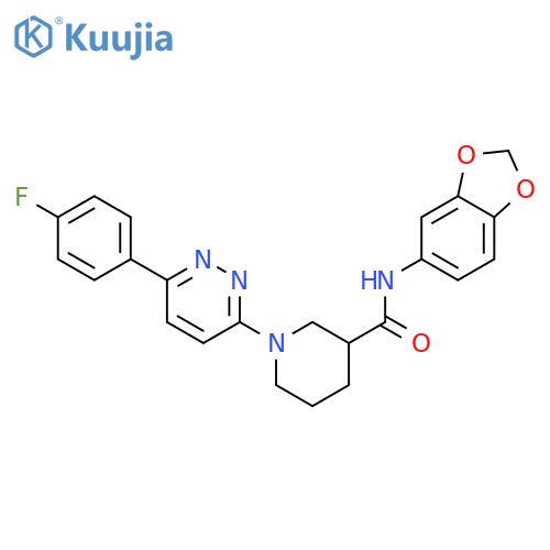 N-(2H-1,3-benzodioxol-5-yl)-1-6-(4-fluorophenyl)pyridazin-3-ylpiperidine-3-carboxamide structure
