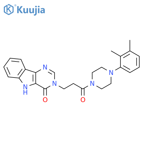 3-{3-[4-(2,3-dimethylphenyl)piperazin-1-yl]-3-oxopropyl}-3H,4H,5H-pyrimido[5,4-b]indol-4-one structure