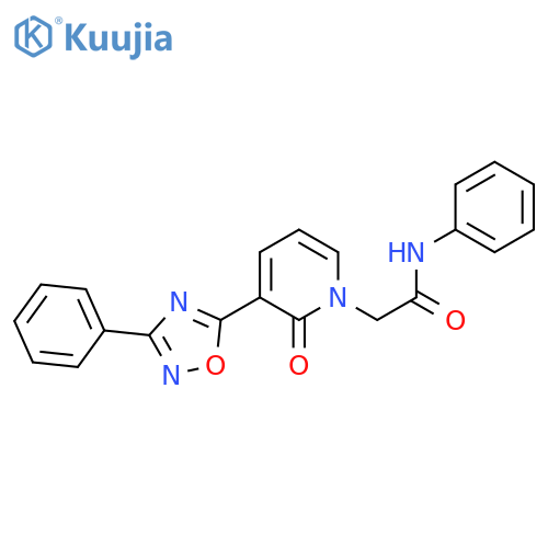 2-[2-oxo-3-(3-phenyl-1,2,4-oxadiazol-5-yl)-1,2-dihydropyridin-1-yl]-N-phenylacetamide structure