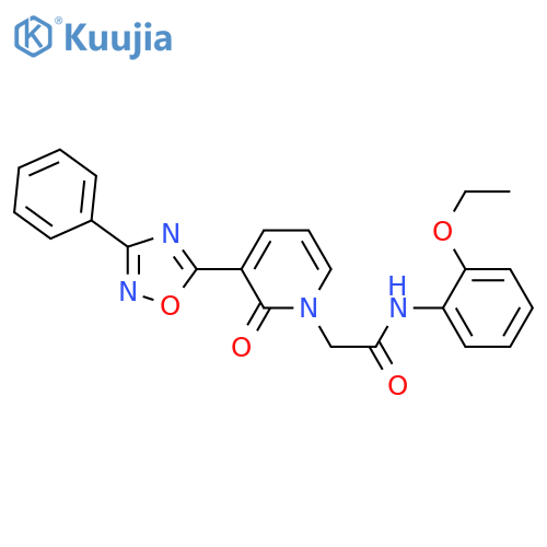 N-(2-ethoxyphenyl)-2-[2-oxo-3-(3-phenyl-1,2,4-oxadiazol-5-yl)-1,2-dihydropyridin-1-yl]acetamide structure