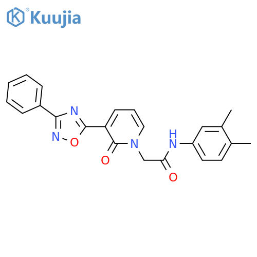 N-(3,4-dimethylphenyl)-2-[2-oxo-3-(3-phenyl-1,2,4-oxadiazol-5-yl)-1,2-dihydropyridin-1-yl]acetamide structure