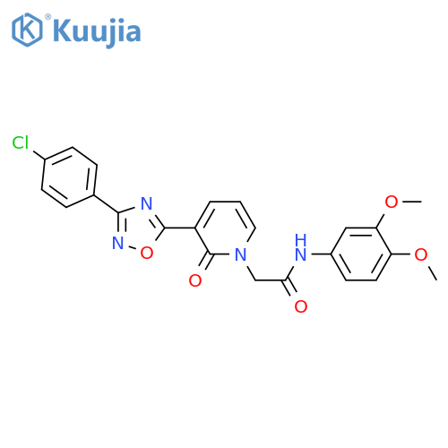 2-{3-[3-(4-chlorophenyl)-1,2,4-oxadiazol-5-yl]-2-oxo-1,2-dihydropyridin-1-yl}-N-(3,4-dimethoxyphenyl)acetamide structure