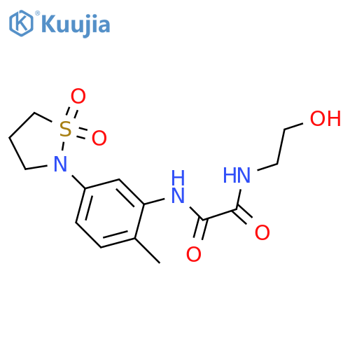 N'-[5-(1,1-dioxo-1lambda6,2-thiazolidin-2-yl)-2-methylphenyl]-N-(2-hydroxyethyl)ethanediamide structure