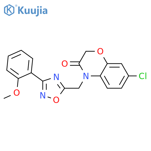 7-chloro-4-{[3-(2-methoxyphenyl)-1,2,4-oxadiazol-5-yl]methyl}-3,4-dihydro-2H-1,4-benzoxazin-3-one structure