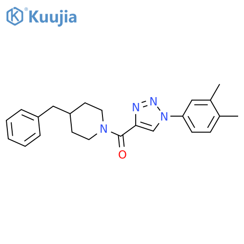 4-benzyl-1-[1-(3,4-dimethylphenyl)-1H-1,2,3-triazole-4-carbonyl]piperidine structure