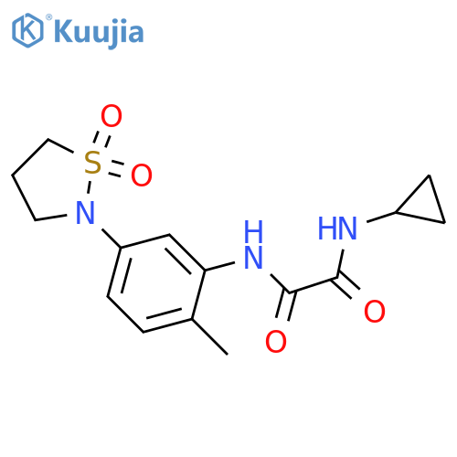N-cyclopropyl-N'-[5-(1,1-dioxo-1lambda6,2-thiazolidin-2-yl)-2-methylphenyl]ethanediamide structure