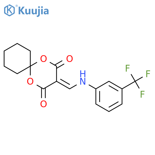 3-({[3-(trifluoromethyl)phenyl]amino}methylidene)-1,5-dioxaspiro[5.5]undecane-2,4-dione structure