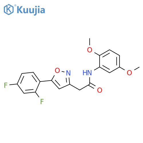 2-[5-(2,4-difluorophenyl)-1,2-oxazol-3-yl]-N-(2,5-dimethoxyphenyl)acetamide structure