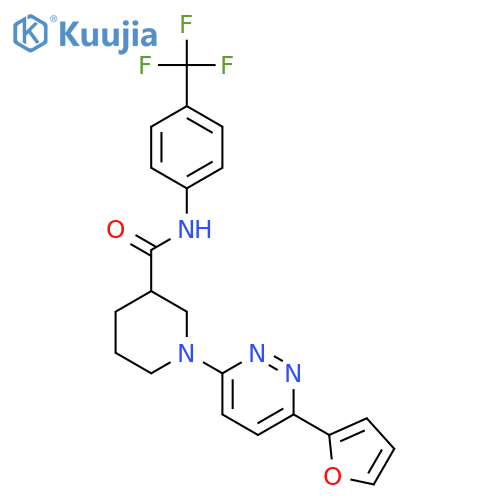 1-6-(furan-2-yl)pyridazin-3-yl-N-4-(trifluoromethyl)phenylpiperidine-3-carboxamide structure
